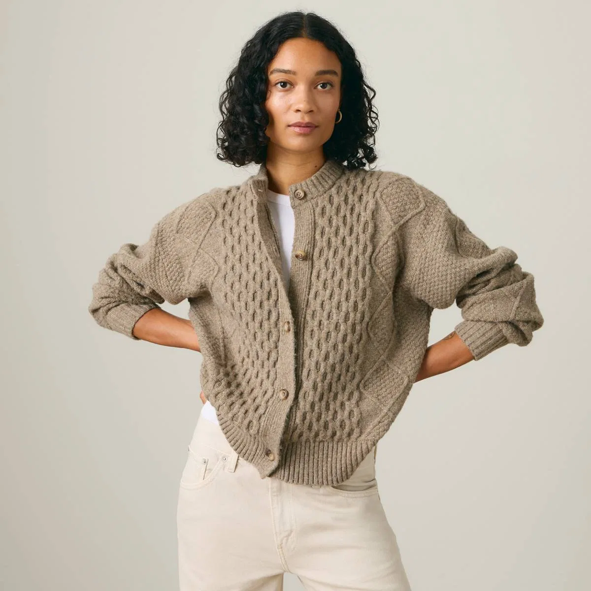 Кардиган Charlotte с круглым вырезом Levi's, Mushroom Heather - Brown