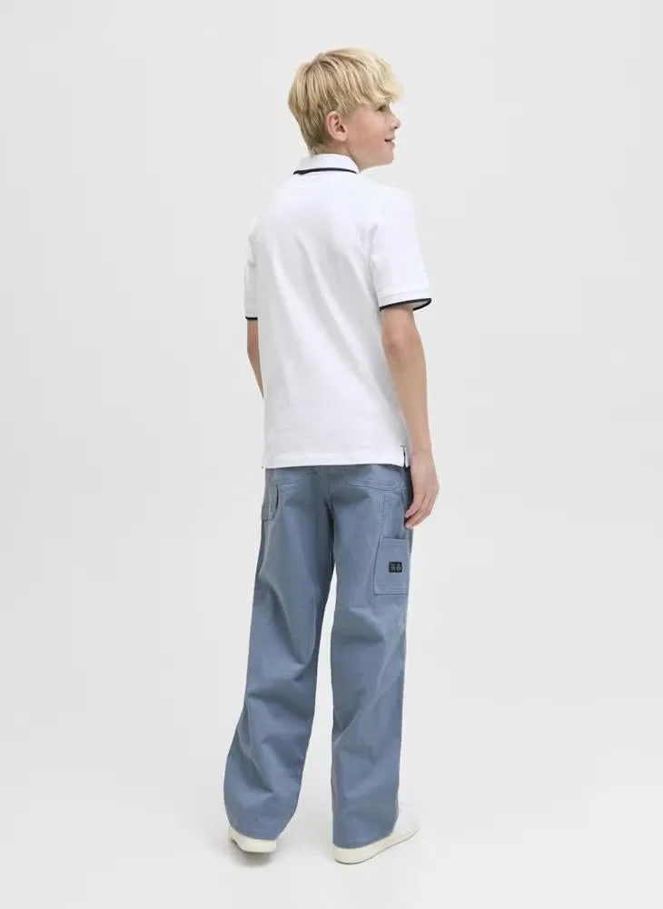 Поло классическое хлопковое Jack & Jones Junior, белый — фото 2