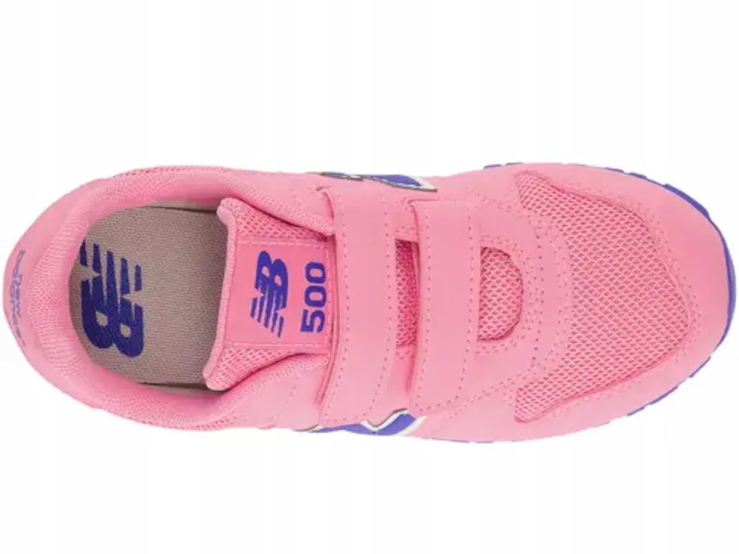 Детские кроссовки для девочек с текстильным верхом New Balance 500 Cm, Signal Pink — фото 4
