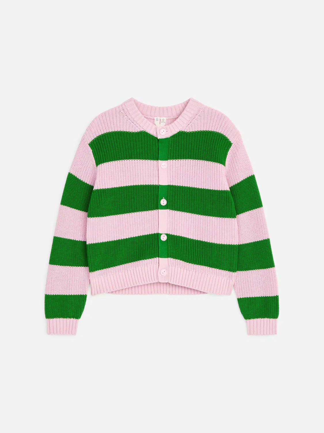 Хлопковый кардиган Arket, Grün/Rosa