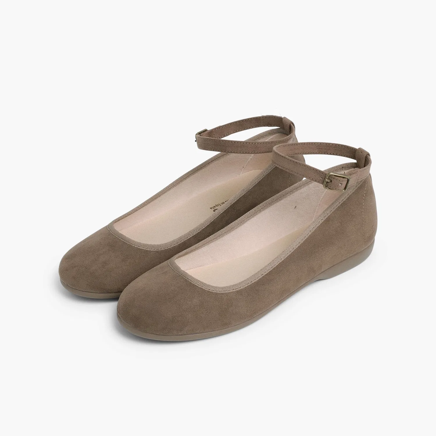 Детские балетки для девочек с сатиновыми лентами Pisamonas, Light Brown — фото 4
