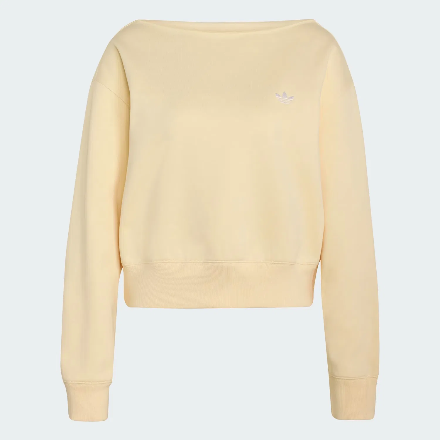 Женская толстовка с вырезом лодочка Essentials Fleece Adidas Originals, теплый ванильный — фото 4
