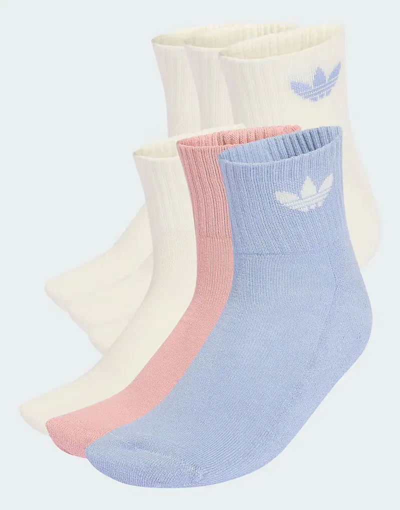 Носки средние Mid Ankle 6 пар Adidas Originals, Chalk Blue/Wonder Mauve