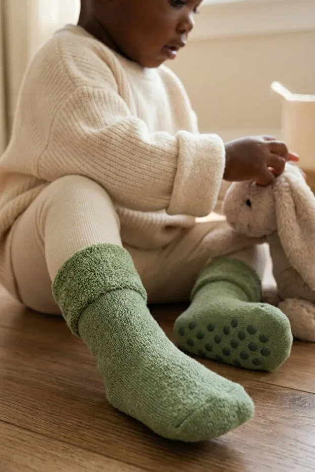 Детские носки махровые Bony Socks, Green Mixed