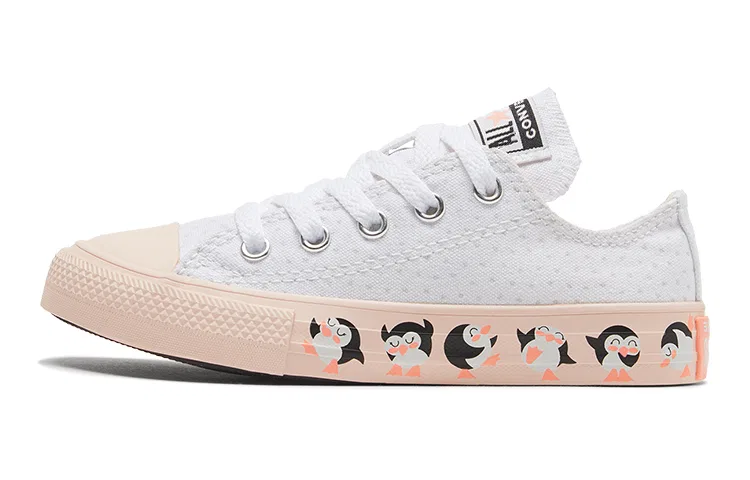 Детские кеды из парусины с низким верхом Chuck Taylor All Star Converse, White Pink