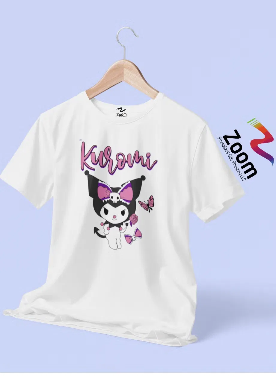 Футболка с принтом Kuromi Zoom, белый