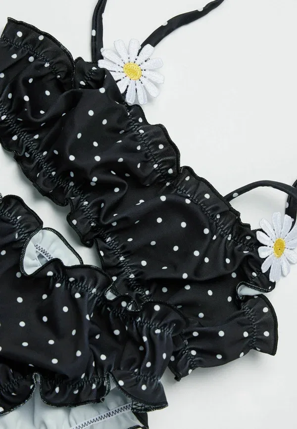 Купальник с цветочной аппликацией Pois set - bikini Tezenis, черный — фото 3
