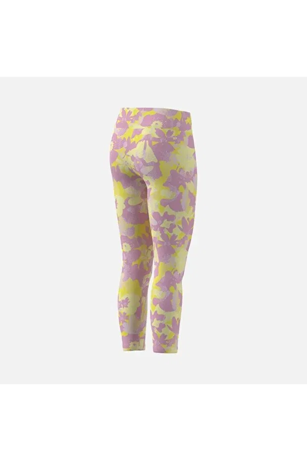 Детские леггинсы для девочек с принтом Climacool train essentials all over printed flower 7/8 gym & training (girls') kids' leggings Adidas, Multicolor — фото 4