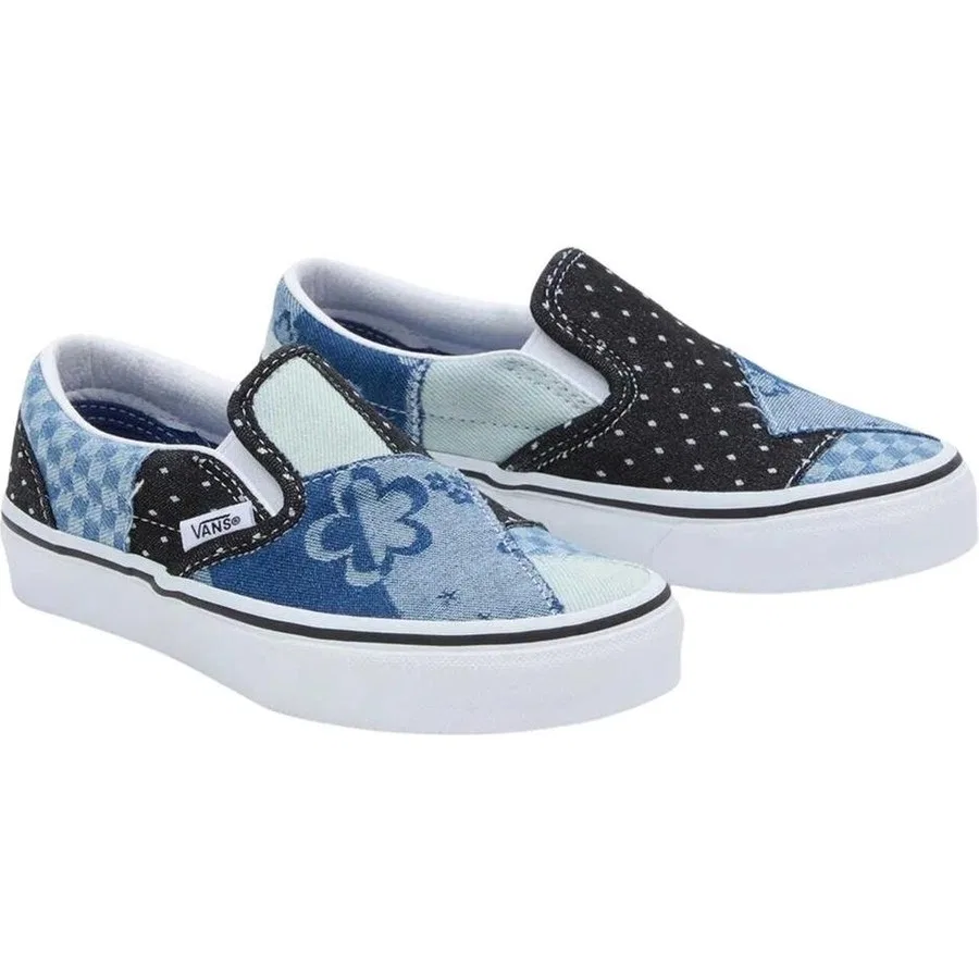 Кроссовки повседневные с патчворк-дизайном Uy Classic Slip-On Patchwork Vans, Темно-синий — фото 2