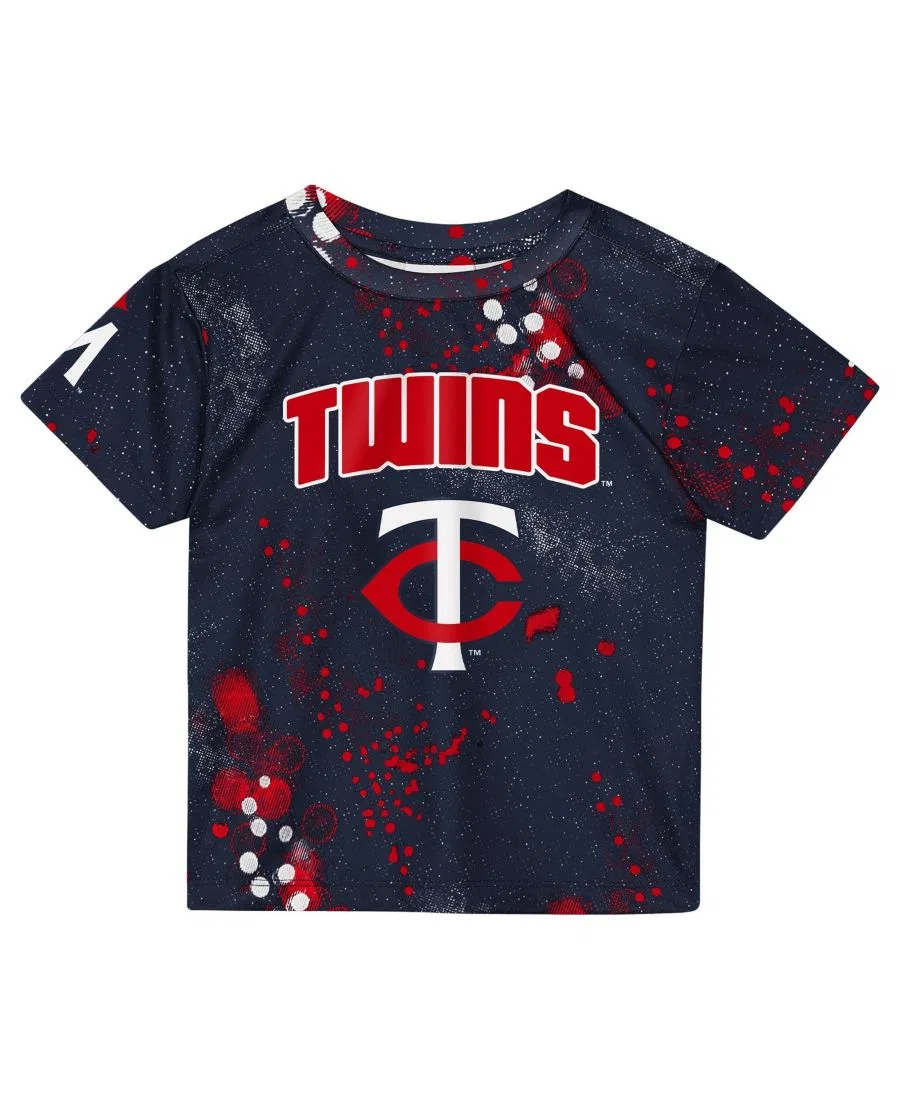 Детский комплект из футболки и шорт с принтом Minnesota Twins Pinch Hitter Outerstuff, Navy — фото 2