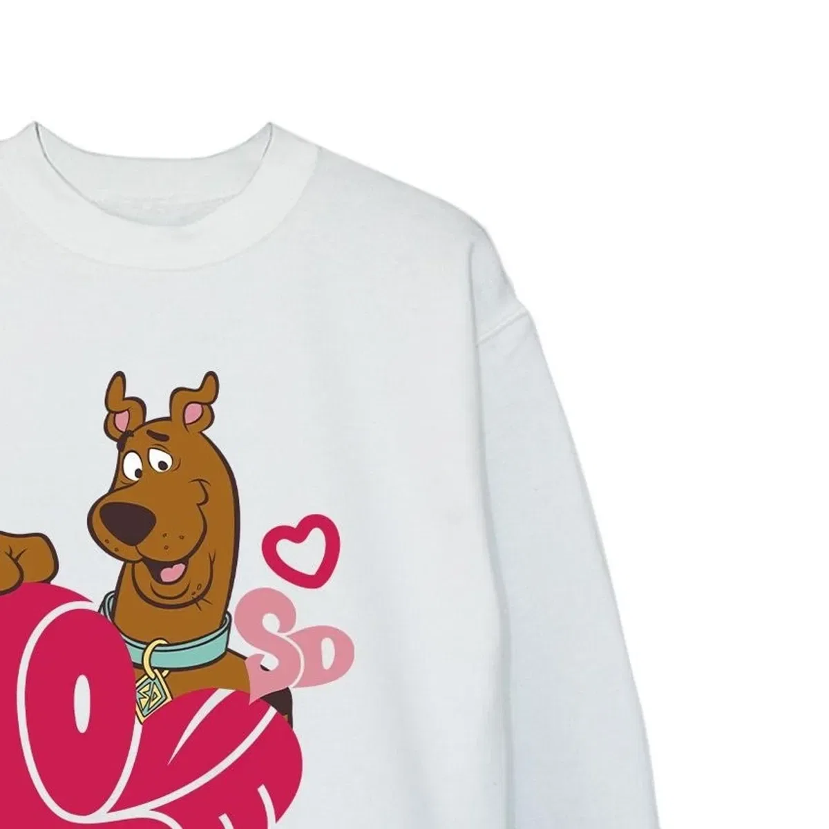 Детский свитшот с принтом Love Heart Scooby Doo, White — фото 2