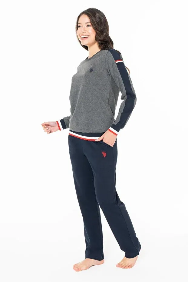 Женский пижамный комплект с длинным рукавом U.S. Polo Assn., Anthracite