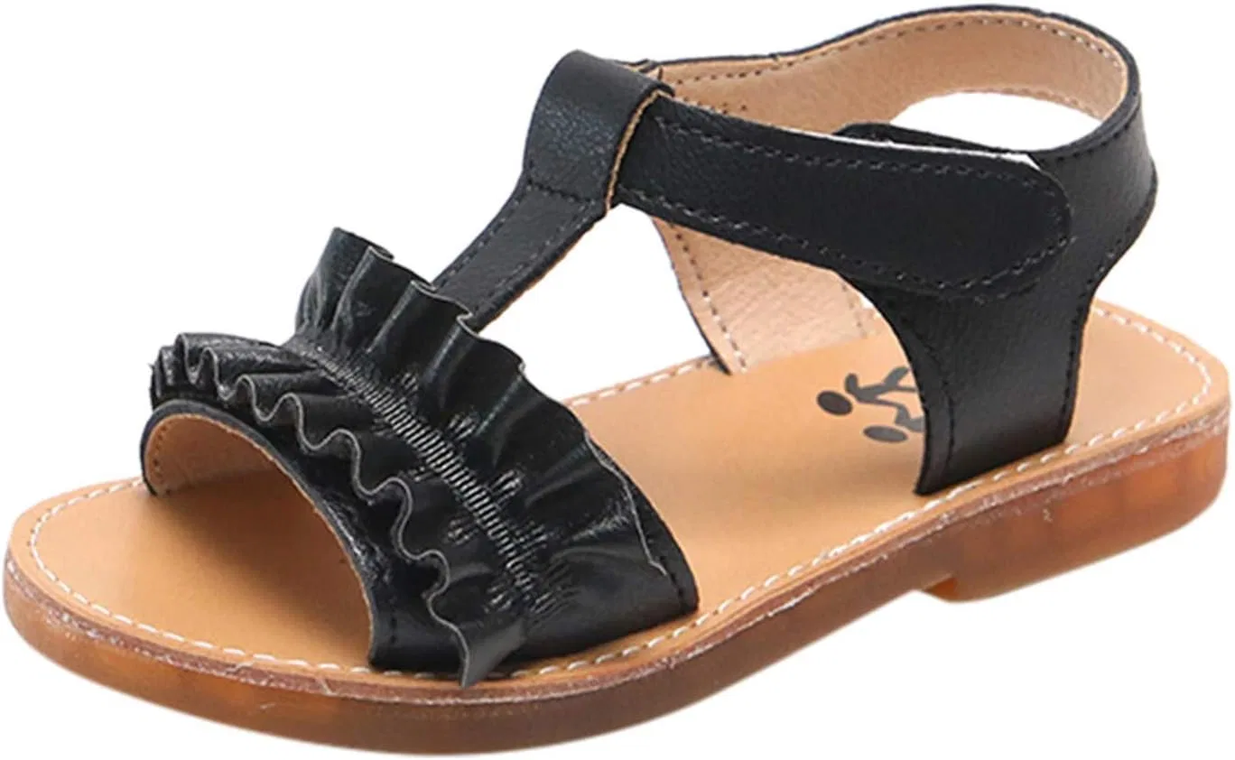Детские сандалии для девочек с рюшами Dolphin Sandals, Black
