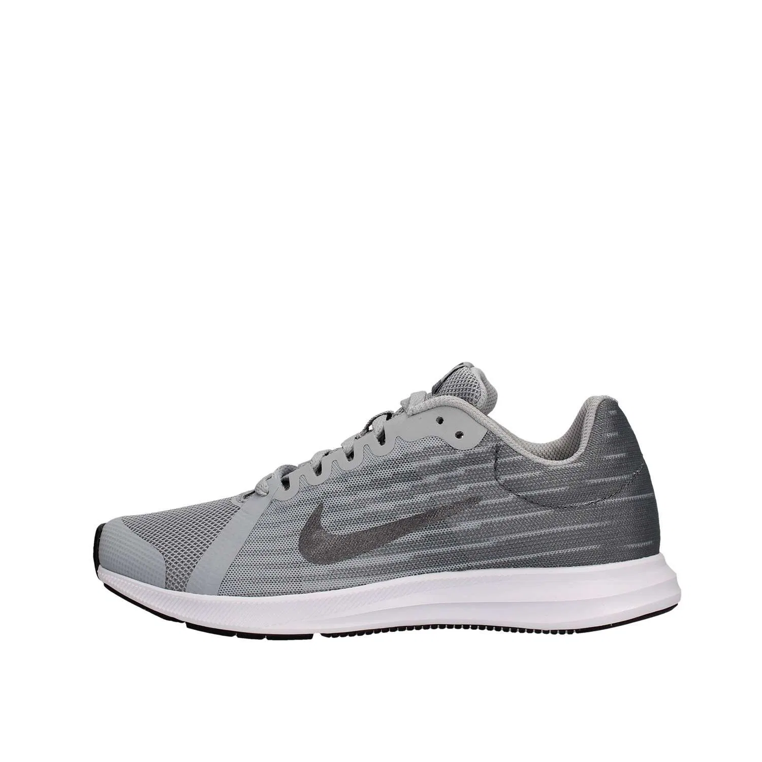 Детские кроссовки для мальчиков с шнуровкой Downshifter 8 NIKE, Grey Wolf Grey Mtlc Dark Grey Cool Grey Black 002