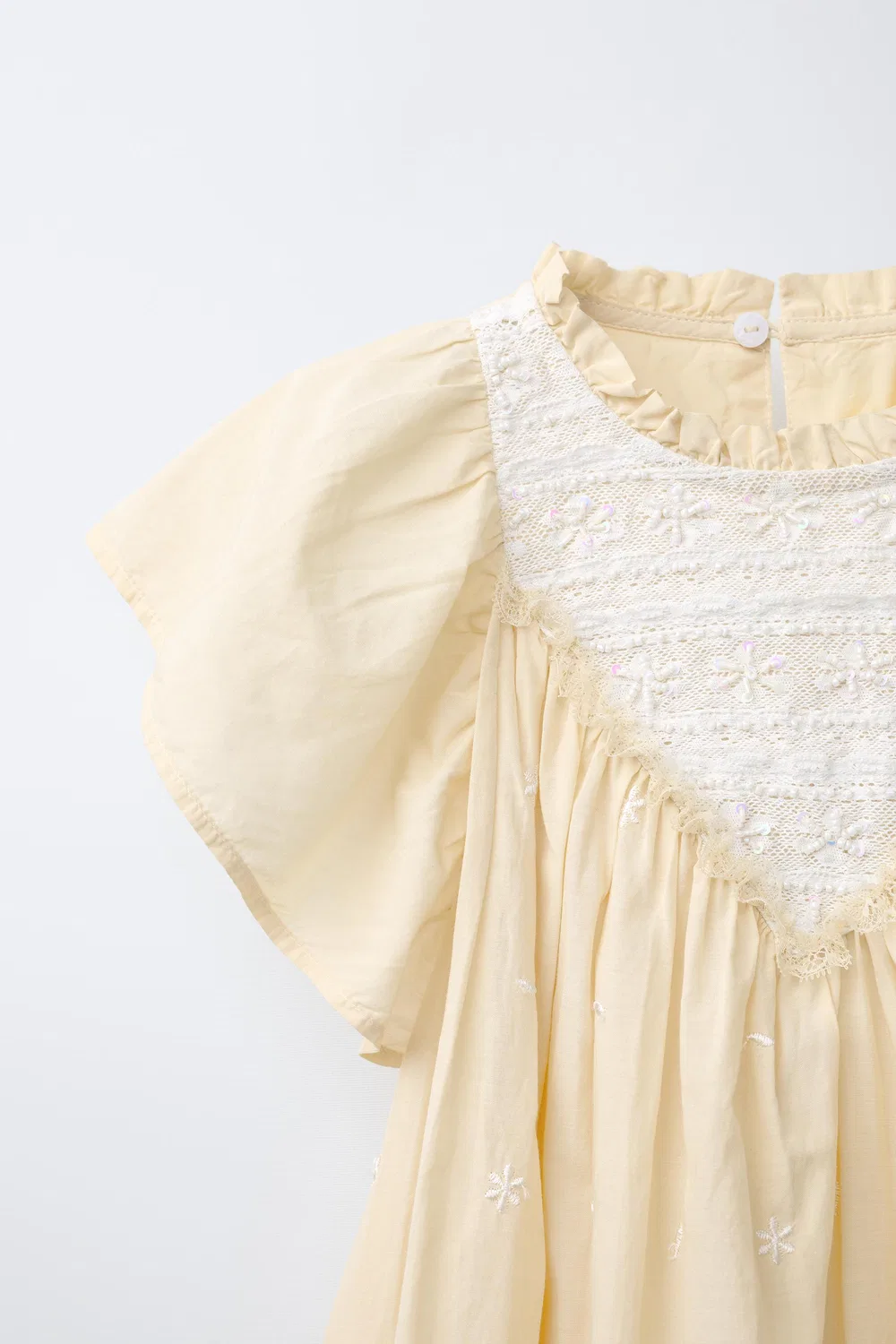 Платье, расшитое бисером ZARA, Light Yellow — фото 3