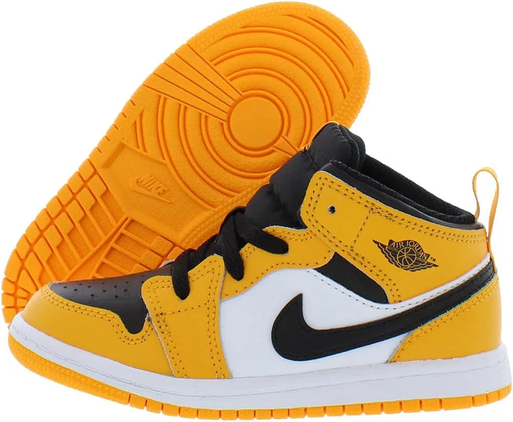 Детские кроссовки для мальчиков Jordan 1 Mid Black/Dark Iris-White, Taxi/Black/White