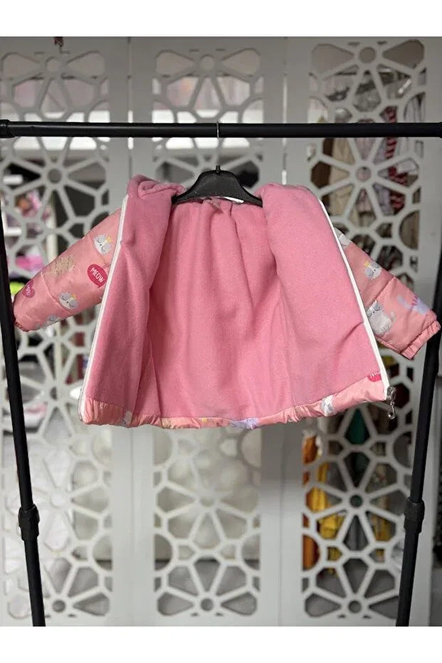 Детское зимнее пальто для девочек с капюшоном Stilera, Pink — фото 3