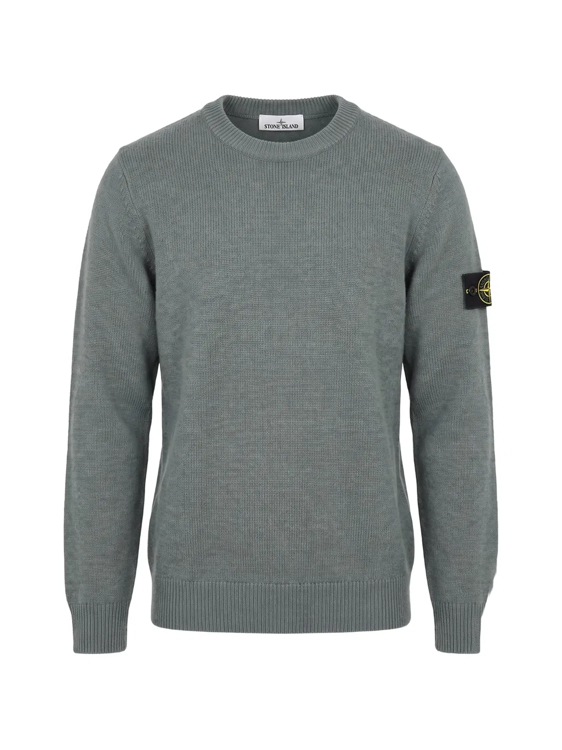Джемпер с круглым вырезом и отделкой в рубчик Stone Island, зеленый