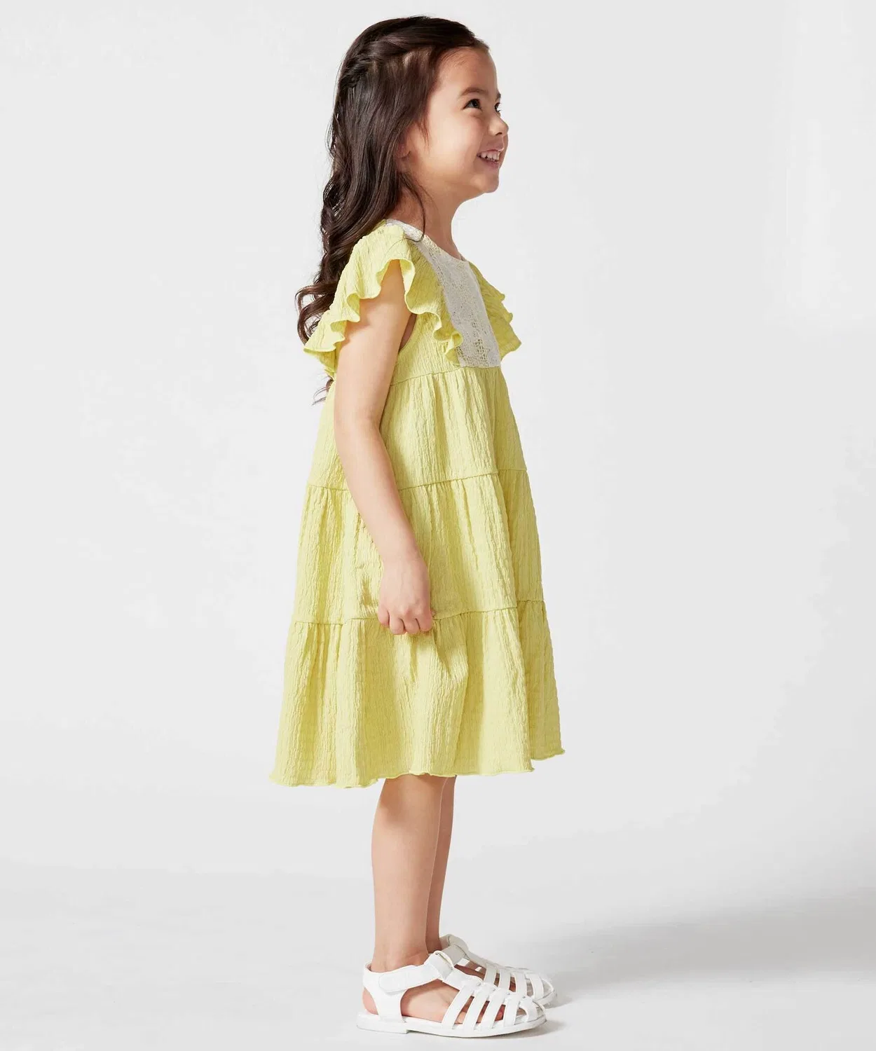 Детское платье для девочек с кружевом без рукавов York Lace BeBe, Off White — фото 4