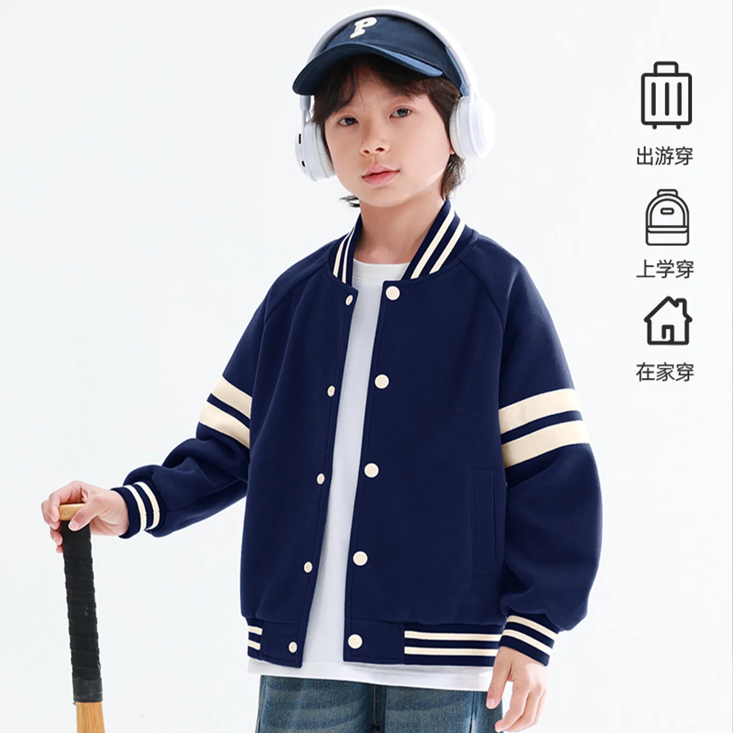 Детский спортивный комплект из двух предметов в ретро-стиле Dickies, Navy Blue/Black — фото 4