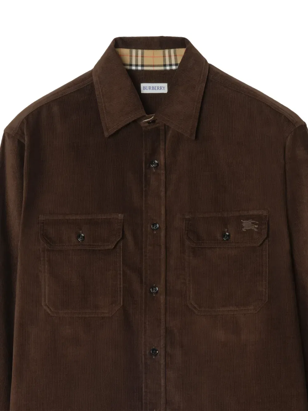 Вельветовая куртка-рубашка BURBERRY, коричневый — фото 2