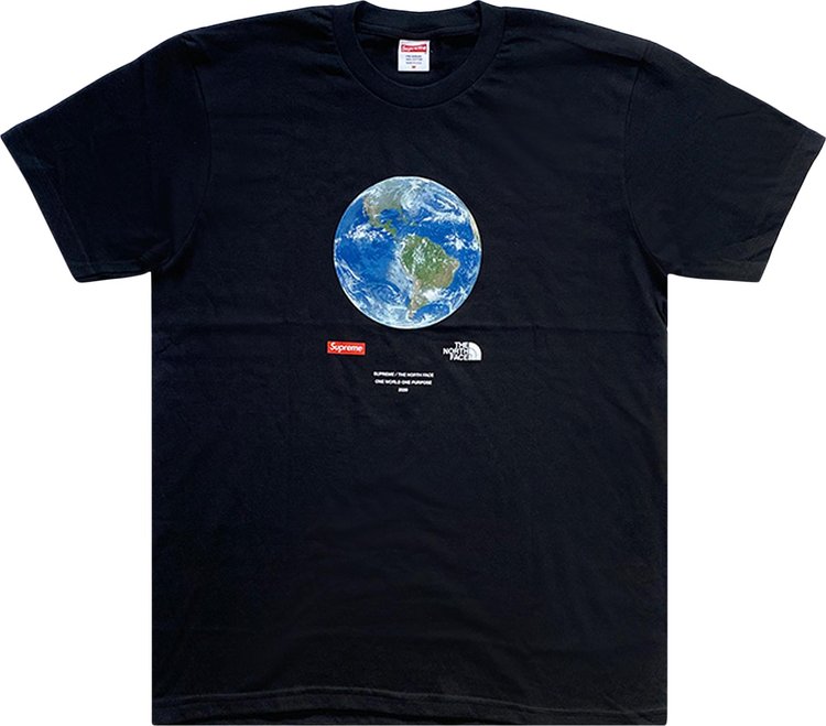 

Футболка Supreme x The North Face One World Tee 'Black', черный