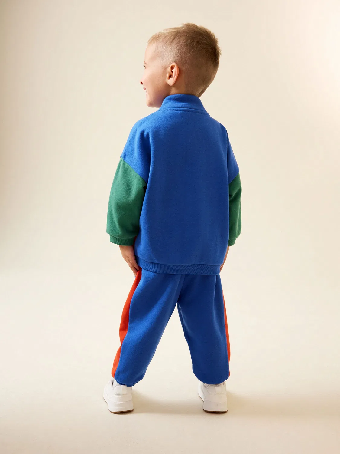 Спортивный костюм Colour Block Full Zip Sweat and Joggers Set Next, зелено-голубой — фото 2