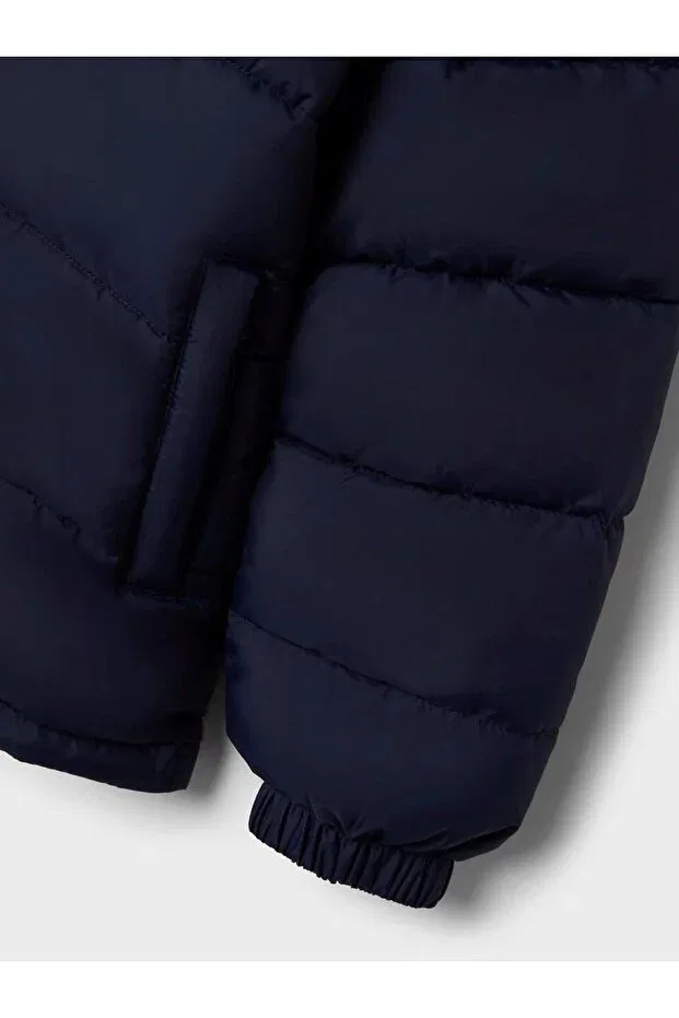 Детская куртка-пуховик для девочек с длинным рукавом Stand Collar Navy Blue Boy's Puffer Jacket Name It, Navy Blue — фото 4