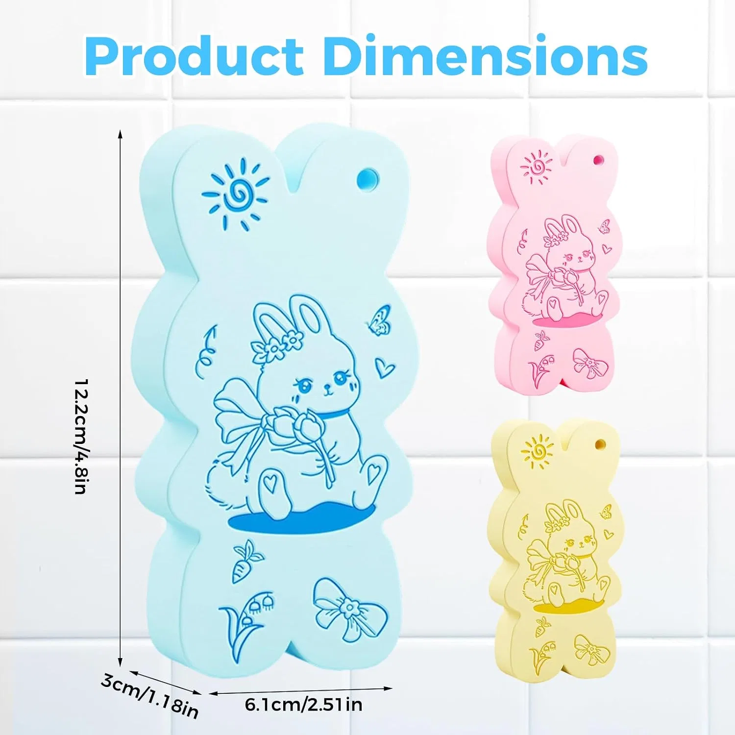 Мочалка для эксфолиации Magic Exfoliating Bath Sponge, AIIONP, 3 шт, 4.8x2.4x1.2 дюйма, 3 Items — фото 2