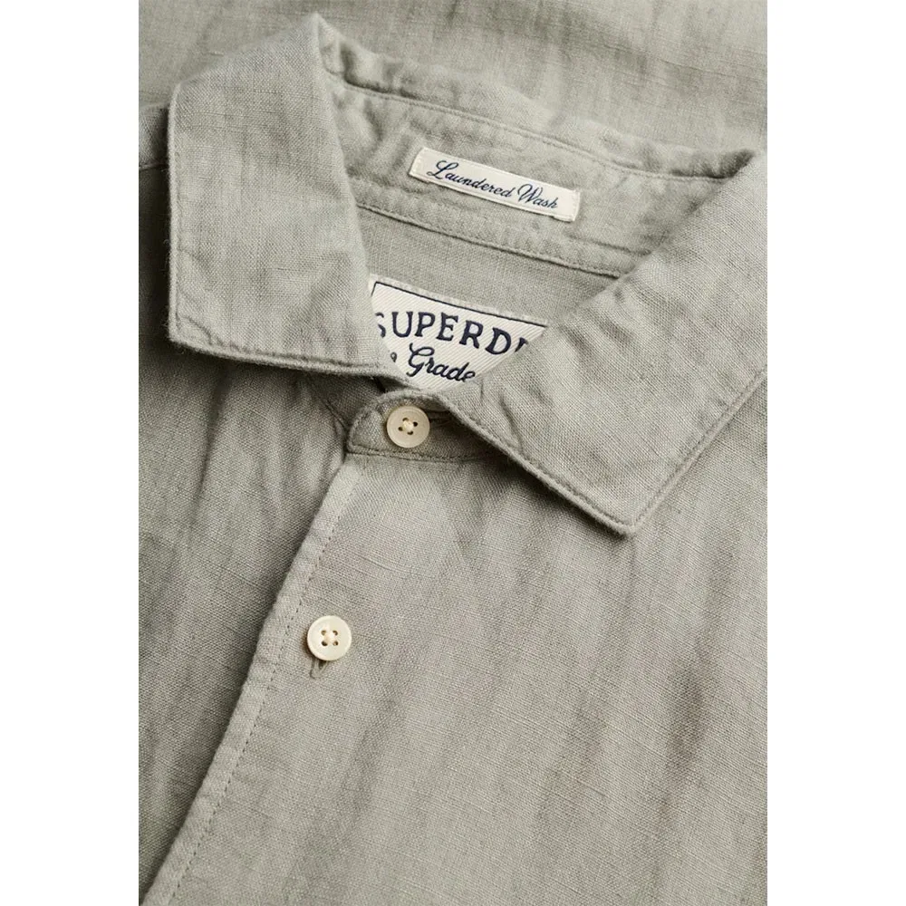 Рубашка с длинным рукавом Riviera Linen Superdry, зеленый — фото 4
