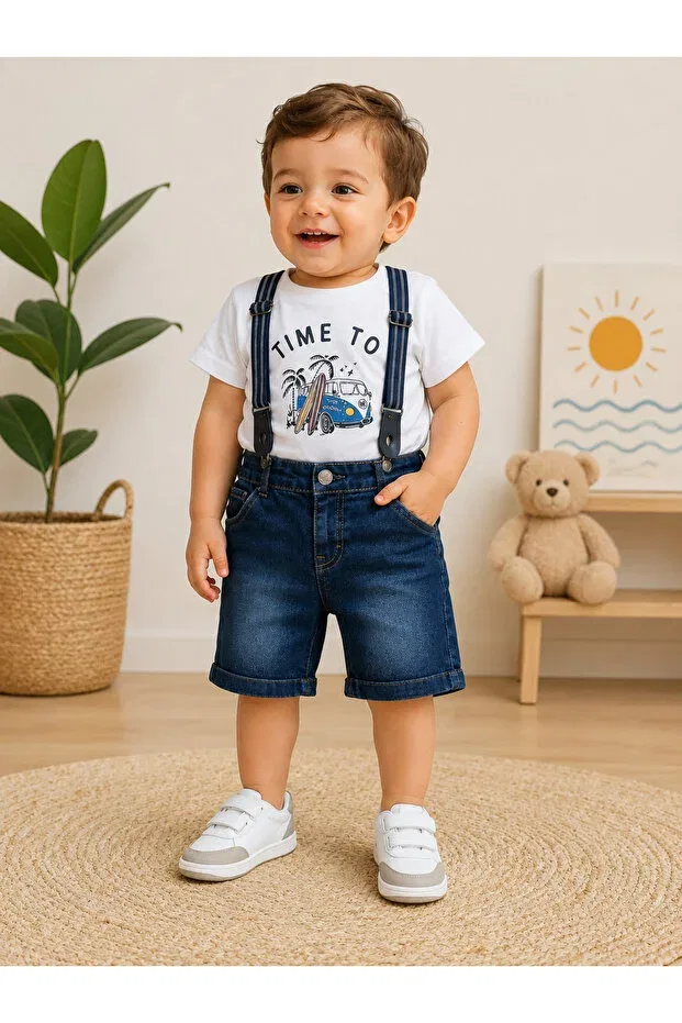 Детские шорты для мальчиков из габардина Chicsy Baby, Dark Navy Blue