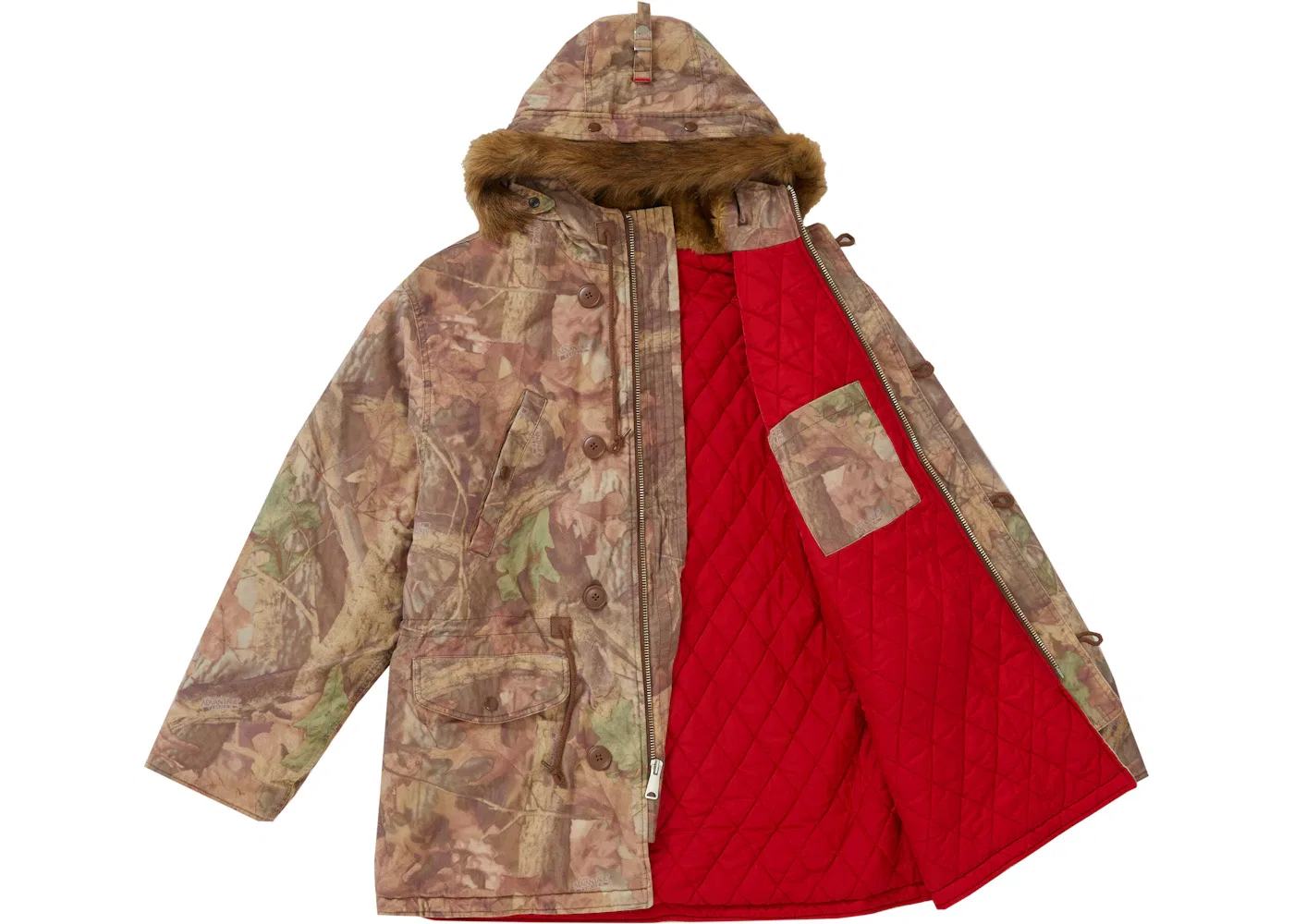 Мужская парка с принтом Supreme Spellout N-3B Parka Advantage Timber Camo, цвет Advantage Timber Camo — фото 2