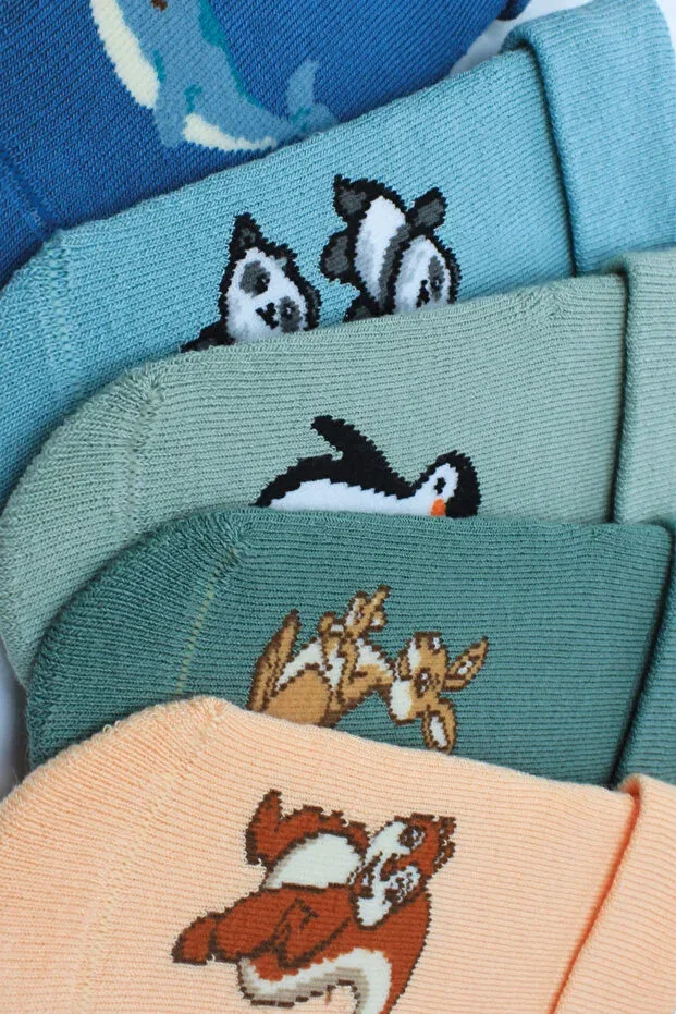 Детские носки хлопковые 5 шт Mem Socks, Turquoise Shades — фото 2