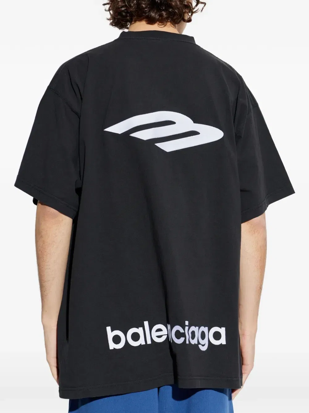 Футболка с вышитым логотипом Balenciaga, черный — фото 4