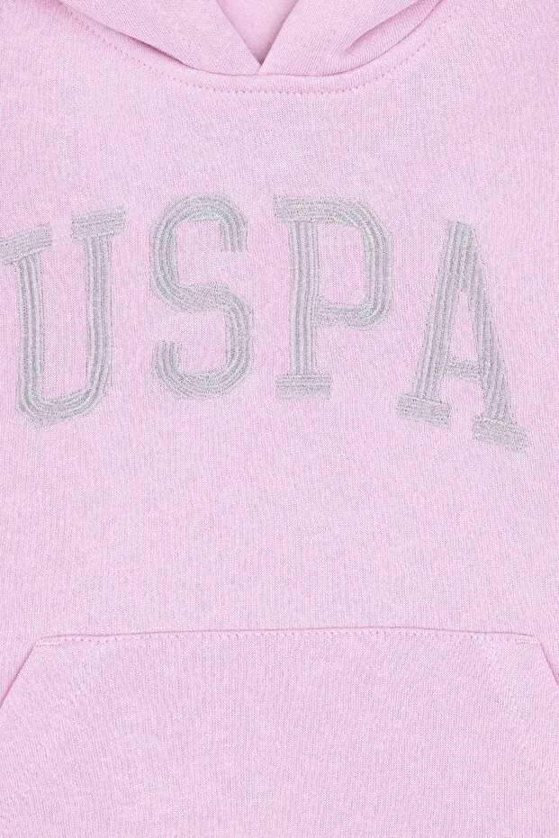 Детское худи для девочек с капюшоном U.S. Polo Assn., Pink — фото 3