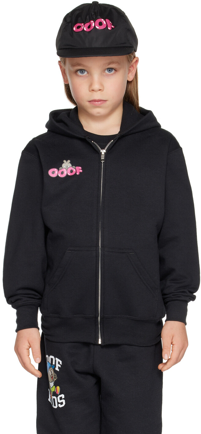 

SSENSE Exclusive Kids Black Zip-Up Hoodie OOOF