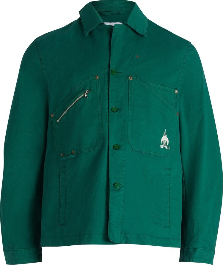 

Куртка Marine Serre Workwear Jacket 'Evergreen', зеленый
