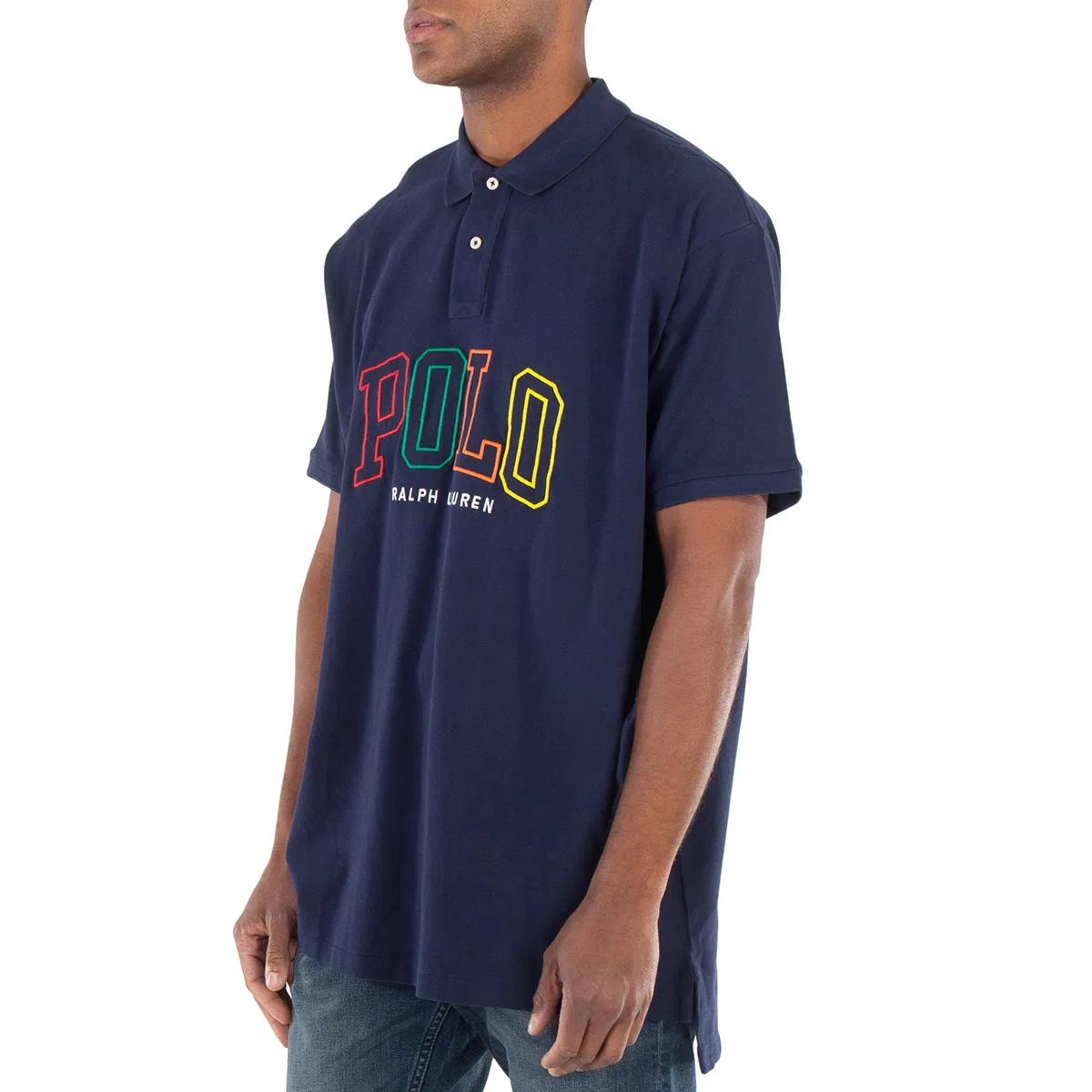 Поло с логотипом Big Fit Mesh Polo Shirt Polo Ralph Lauren, Navy — фото 3