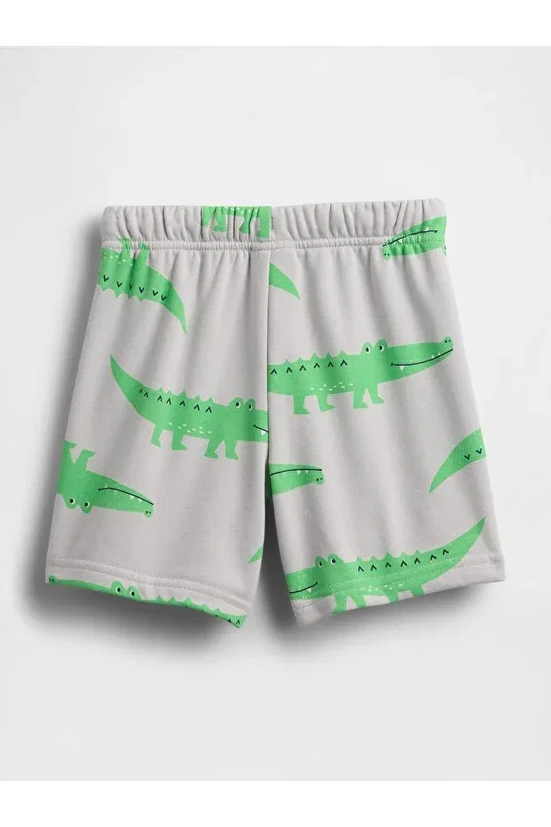 Детские шорты для мальчиков с принтом Relaxed French Terry Logo Pull-On Shorts Gap, Light Gray — фото 3