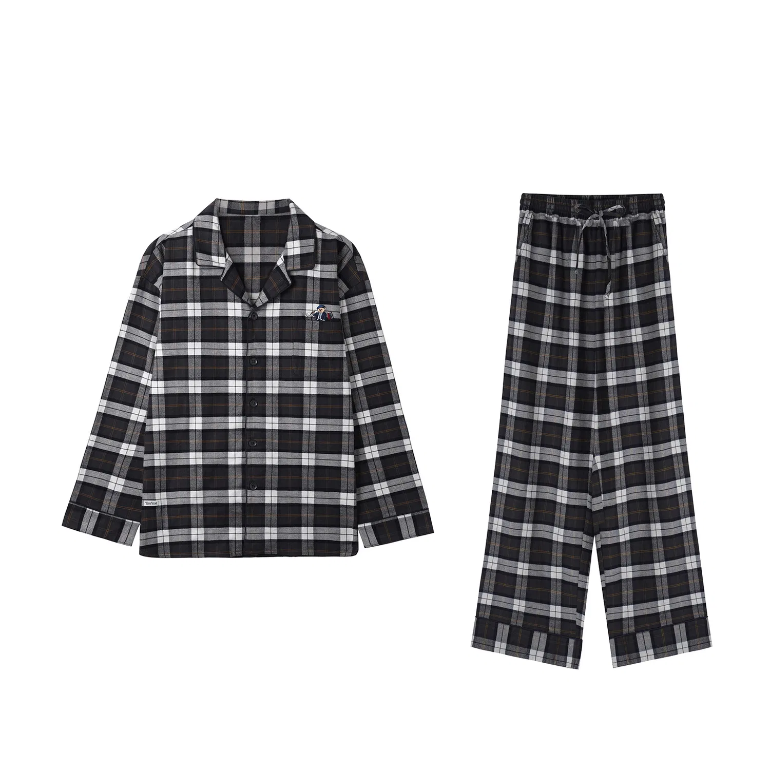Комплект пижамный детский с принтом Teenie Weenie, Navy Blue Plaid