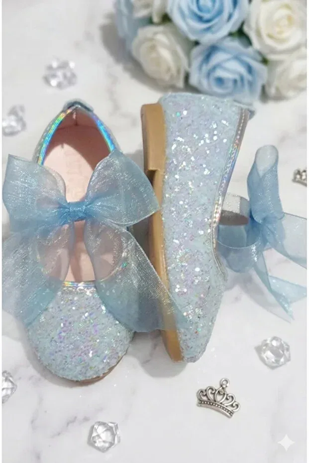 Детские балетки для девочек с бантом Turkuaz Ayakkabı, Baby Blue