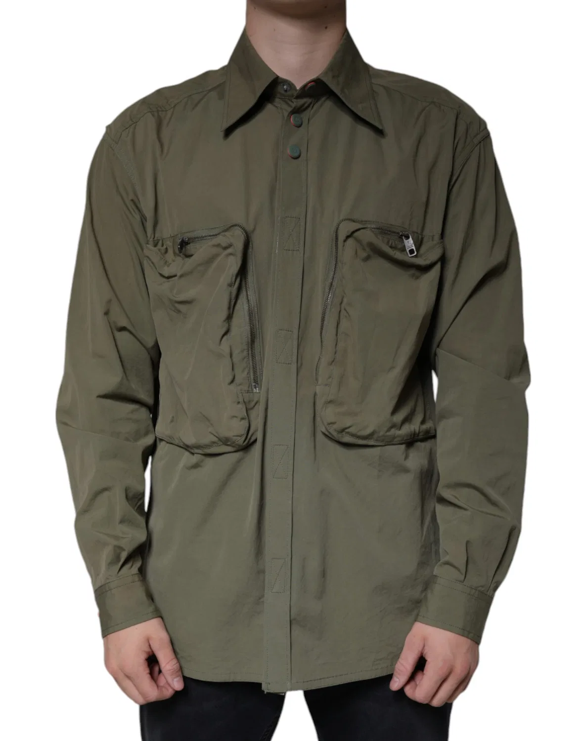 Мужская куртка с воротником на пуговицах Collared Jacket Dolce & Gabbana, Green
