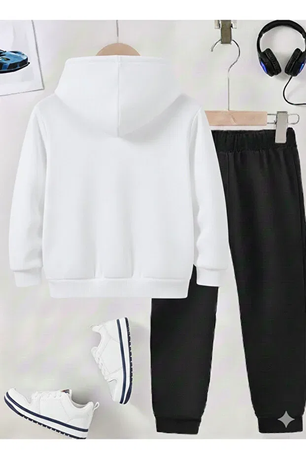 Детский спортивный костюм для мальчиков с принтом Ronaldo Stil X, Black And White 6 — фото 2