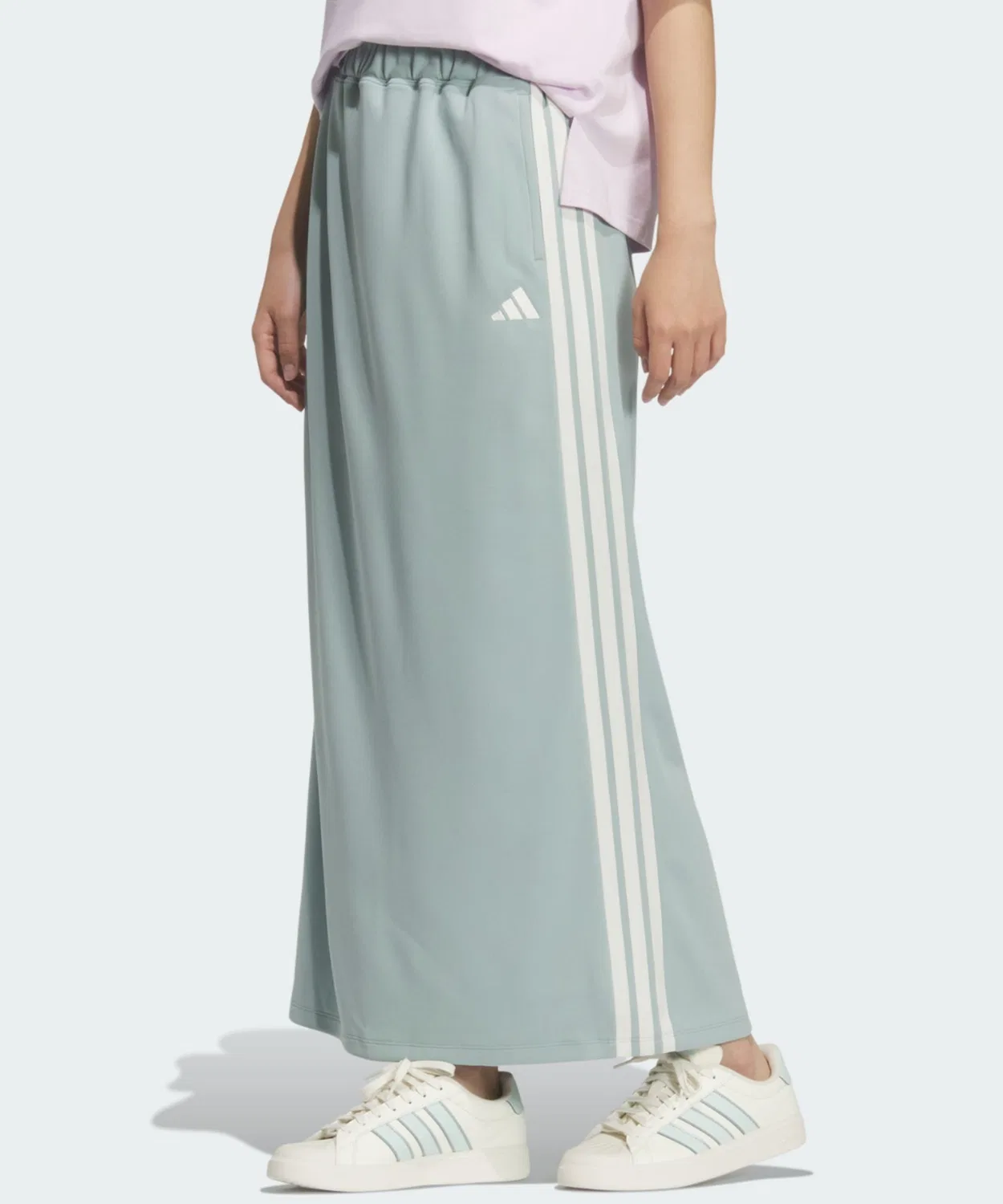 Женская юбка с тремя полосками Climacool Relaxed Fit Adidas, Зеленый