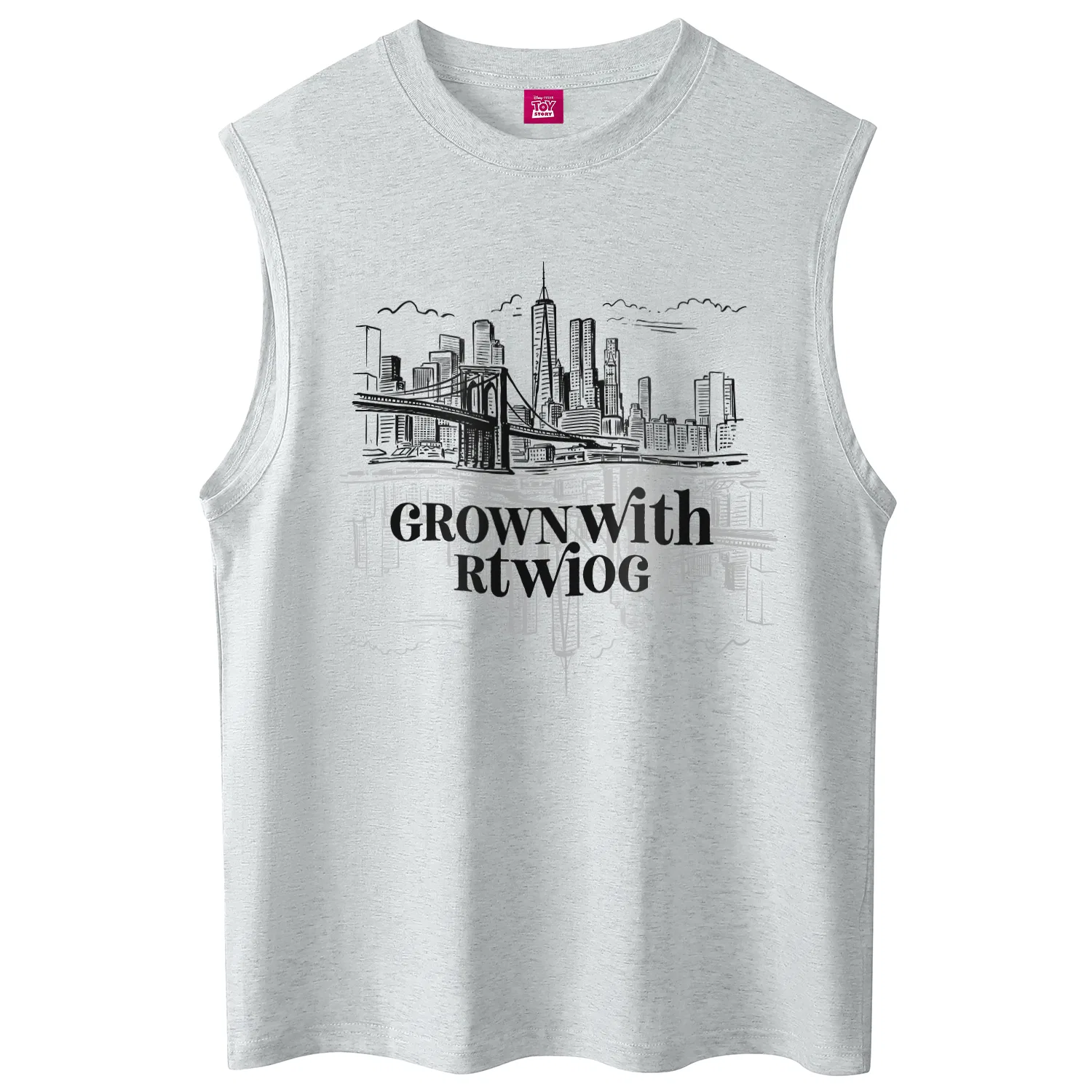 Детская майка с круглым вырезом Disney, White Heather Gray