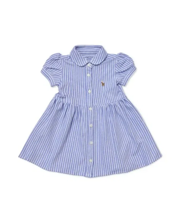 Платье-поло трикотажное в полоску, Polo Ralph Lauren Children, синий