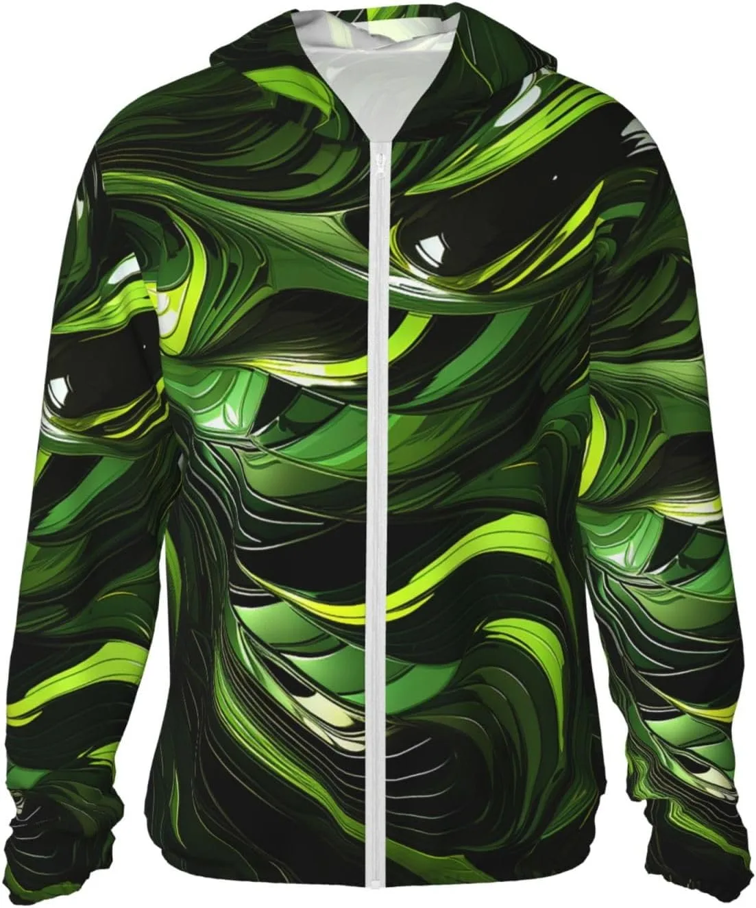 

Абстрактный зеленый змей солнцезащитный худи для женщин и мужчин, UPF 50+, с длинным рукавом GFLFMXZW