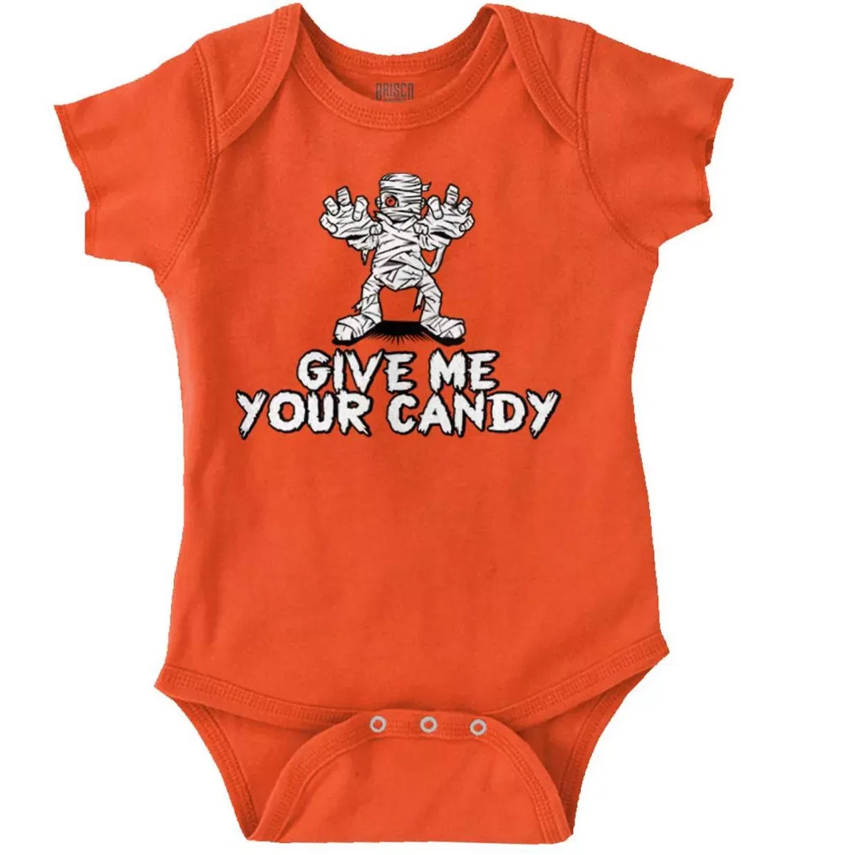Детский боди-комбинезон с принтом Funny Halloween Mummy Give Me Candy Brisco Brands, Orange