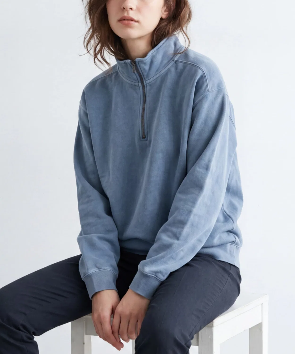 Детский свитшот с четверть-застежкой Unisex Garment-Dyed Quarter-Zip Sweatshirt Comfort Colors, Blue
