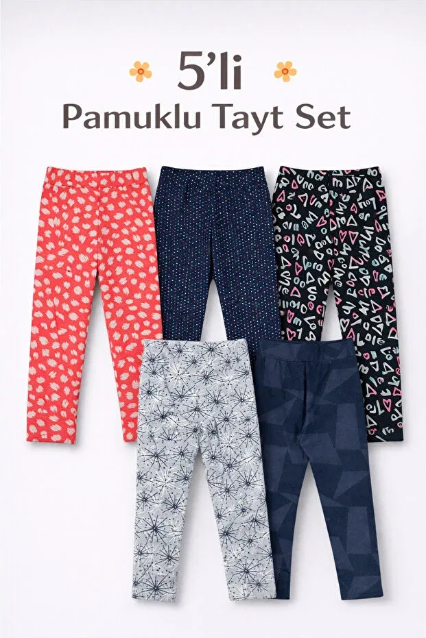 Детский комплект леггинсов для девочек хлопковый Basics Hk Hopkids, Navy Blue Shades